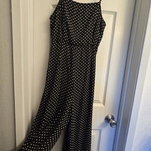 Black Polka Dot Wide-Leg Jumpsuit